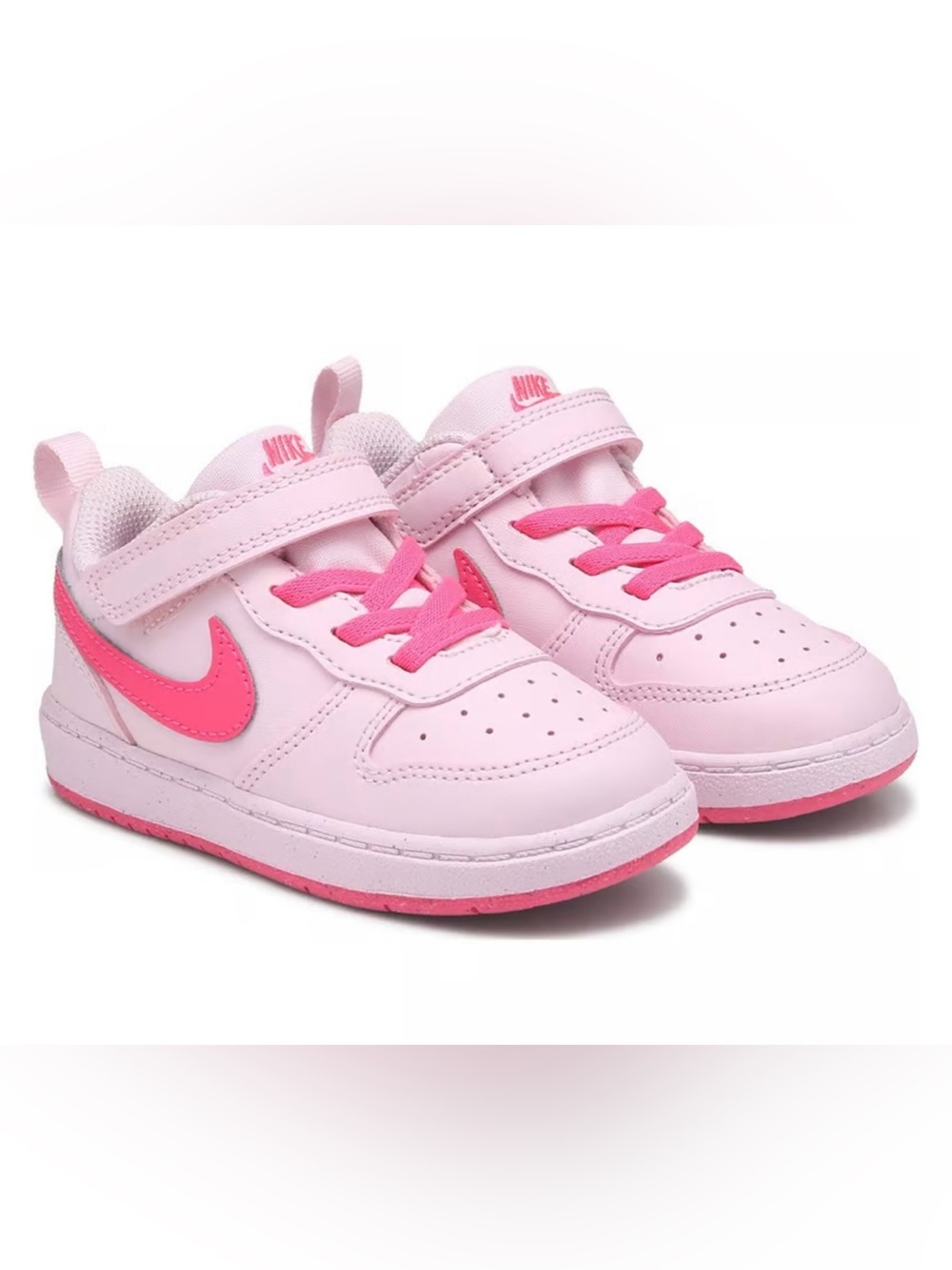 Nike Kids Pink Low-Top Velcro Sneakers